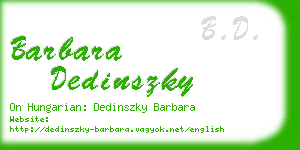 barbara dedinszky business card